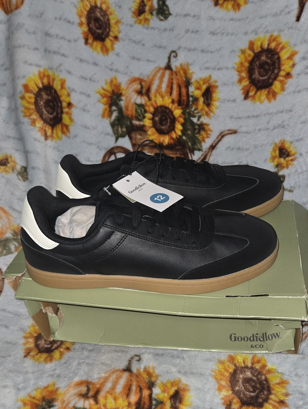 Goodfellow & Co Black Sneakers with White Heel and Gum Sole